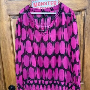 Madison Pink and Black Patterned Blouse